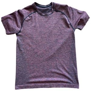 Lululemon Mens Metal Vent Tech Short-Sleeve Shirt, Red and Black, Medium